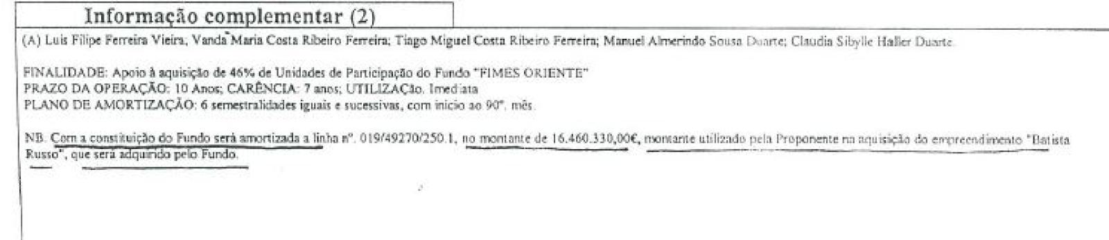 O fundo fechado Fimes Oriente (Grupo Espírito Santo) adquiriu terrenos a Luís Filipe Vieira, que os comprou com dinheiro do BES