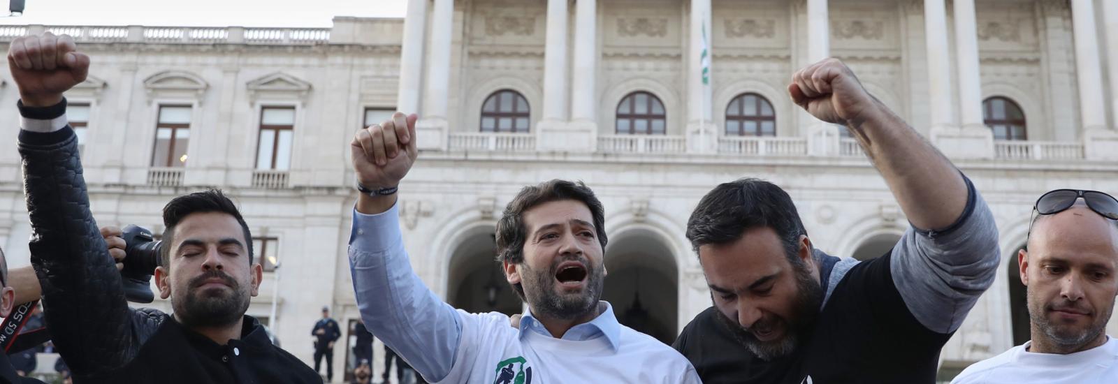 André Ventura na manifestação do Movimento Zero