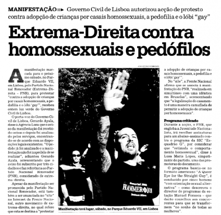 Notícia do Jornal de Noíticas, publicada na edição de 14 de setembro de 2005