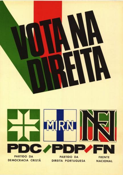 Cartaz da coligação PDC, PDP e Frente Nacional nas legislativas de 1980