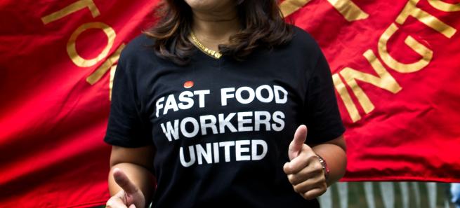 Greve de trabalhadores de restaurantes de fast food