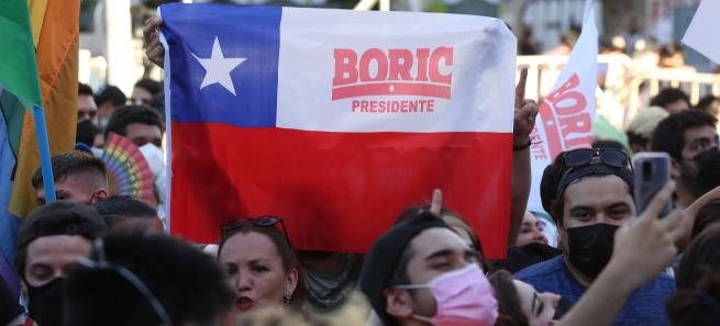 Comício eleitoral de Boric